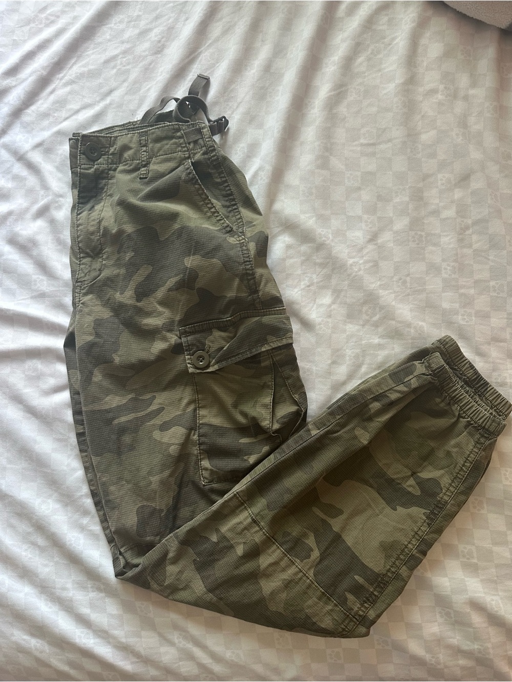 Garage Camouflage Utility Cargo Jogger Pants - Olive Green